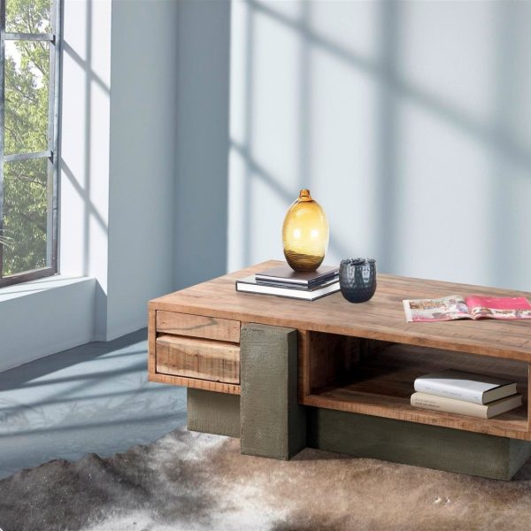 Mesa centro madera mango CEMENTO