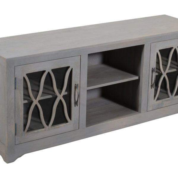 Mueble tv madera mango gris desgastado BEKASI