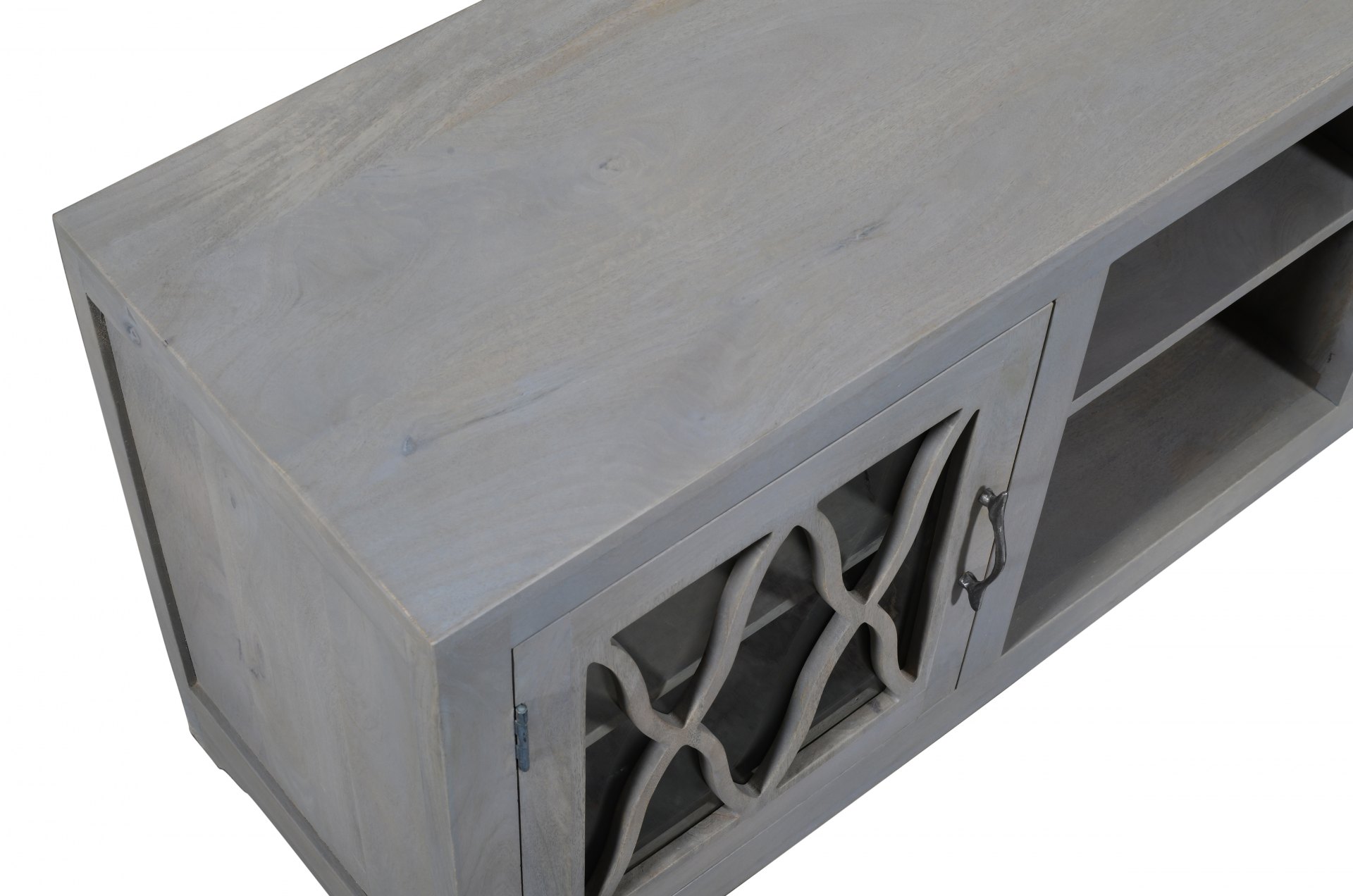 Mueble tv madera mango gris desgastado BEKASI - Imagen 3