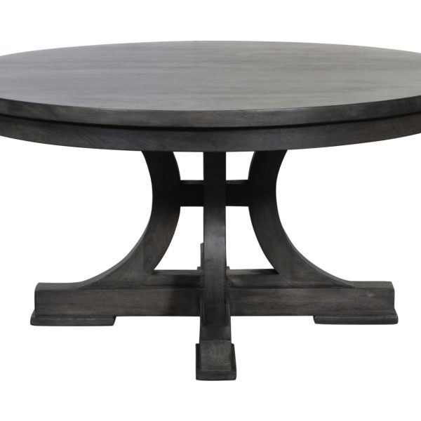 Mesa centro redonda madera mango negro BANDUNG