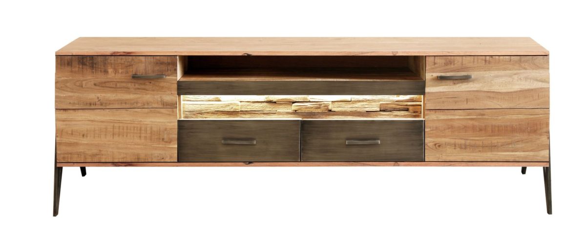 Mueble tv madera acacia led HUDSON - Imagen 3