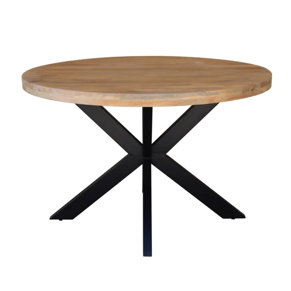 Mesa comedor redonda (120cm) madera mango NATURAL