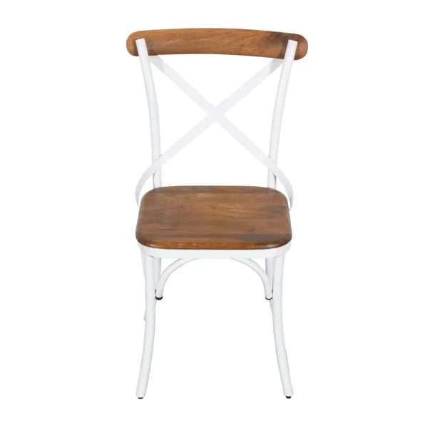 Silla cruceta madera mango metal WHITE