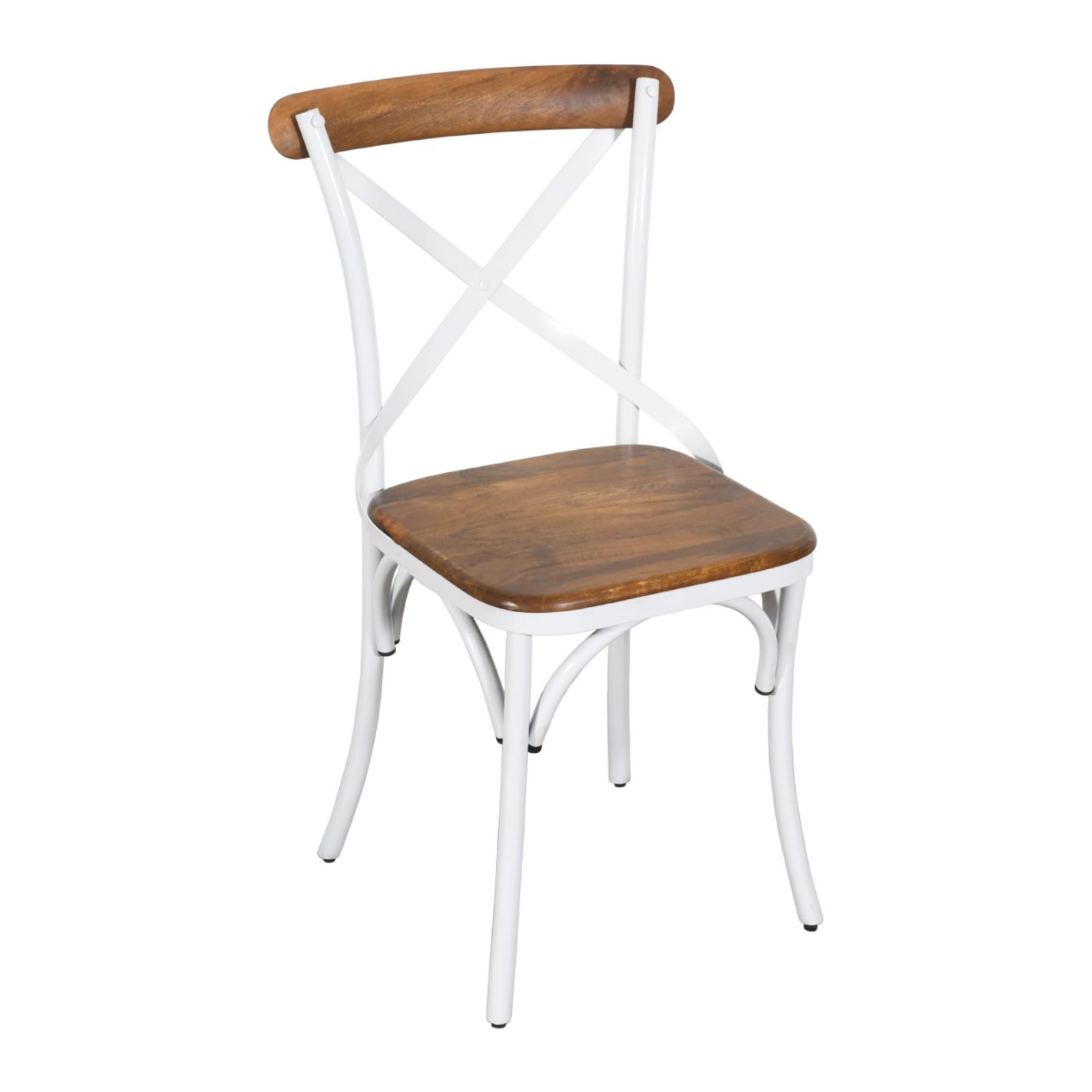 Silla cruceta madera mango metal WHITE