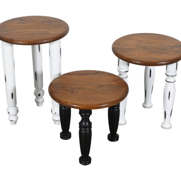 Set 3 mesas auxiliares madera mango