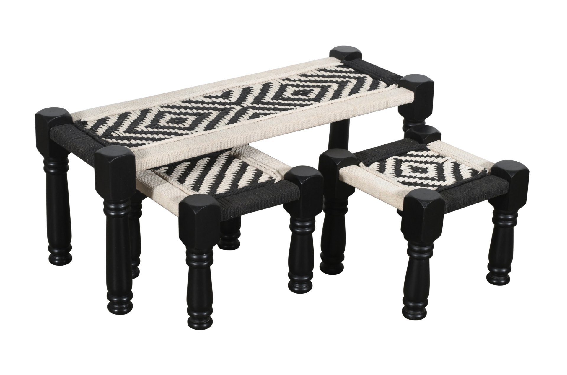 Set 3 asientos madera TEXTIL - Imagen 2