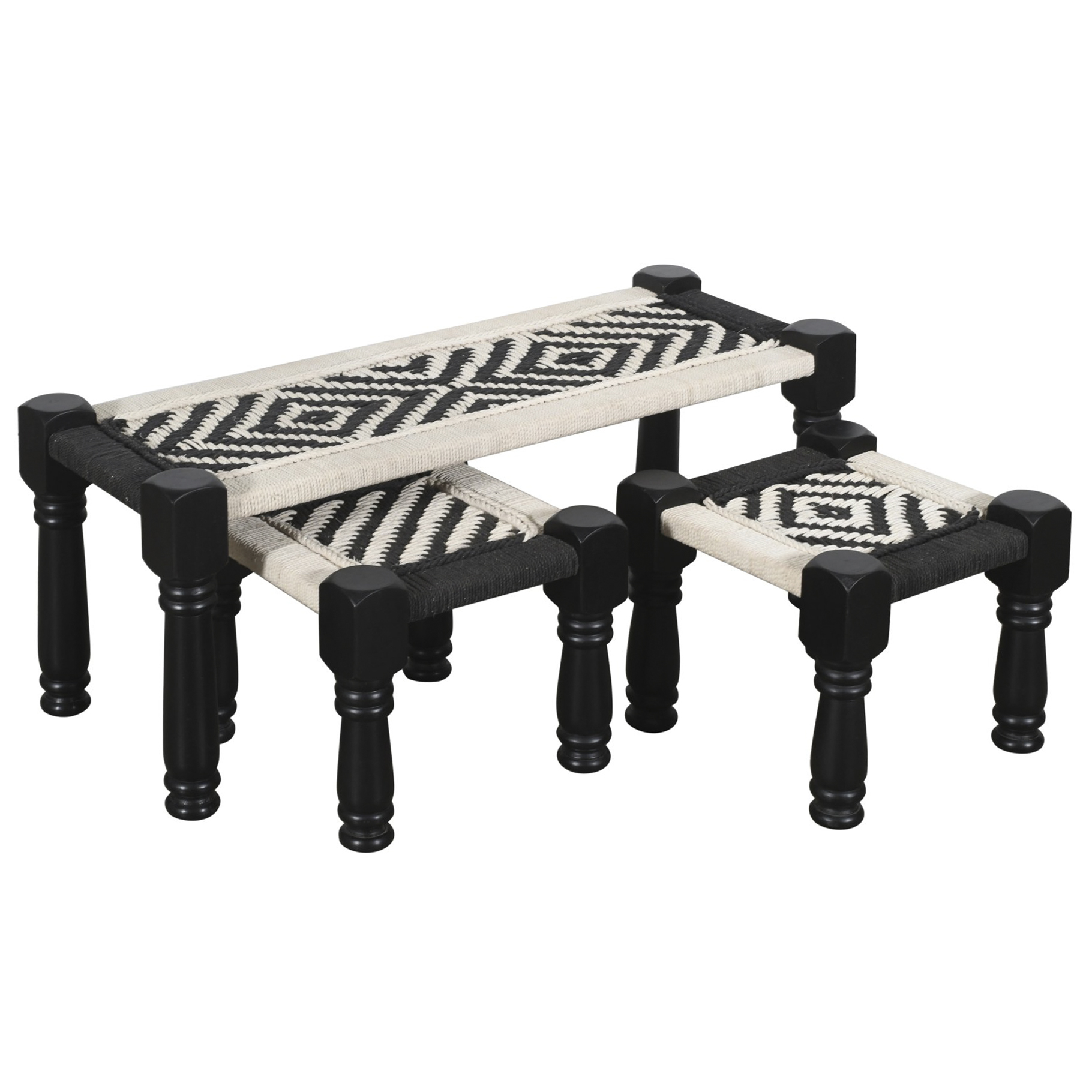 Set 3 asientos madera TEXTIL