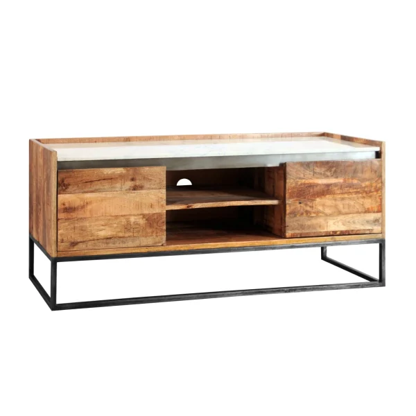 Mueble tv madera mango metal MARBLE