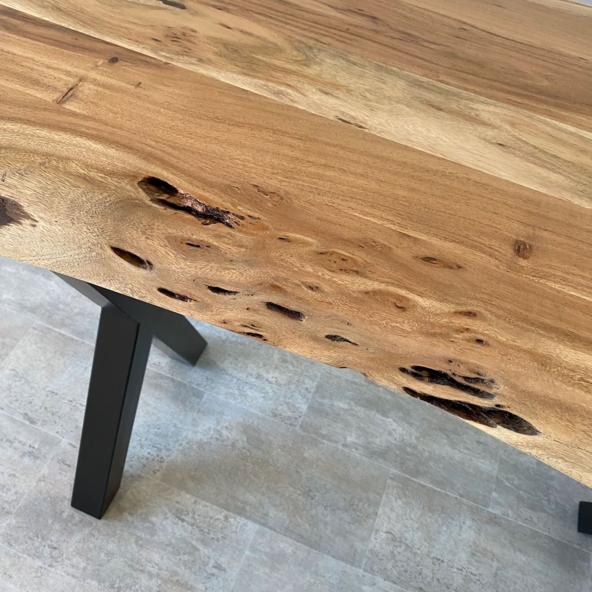 Mesa alta grosor 5'5cm metal madera ACACIA - Imagen 4