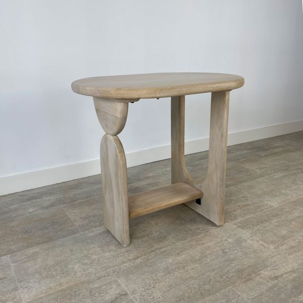 Mesa auxiliar madera mango BLANQUEADO