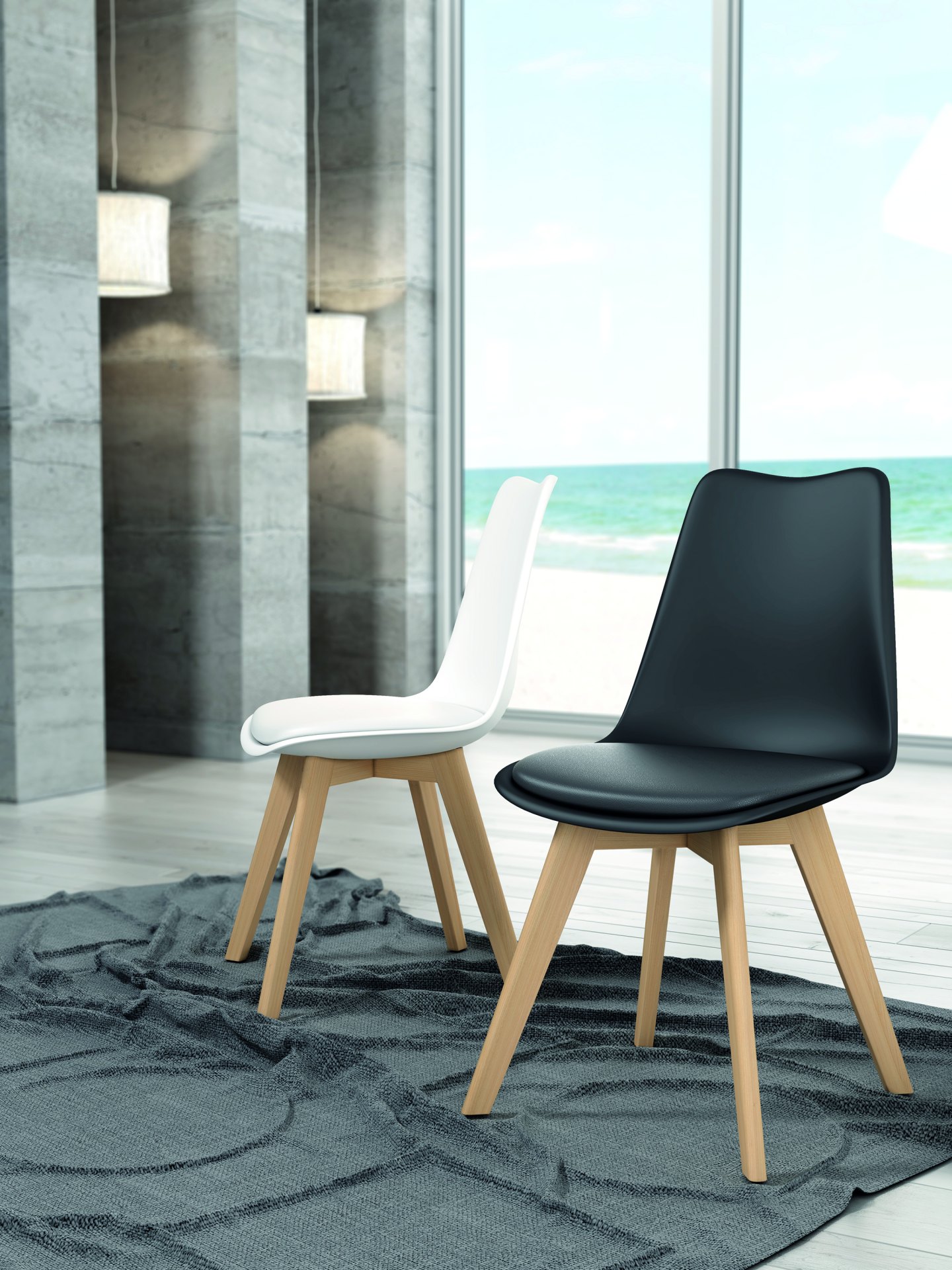 Pack 4 sillas blanco BERLÍN - Imagen 2