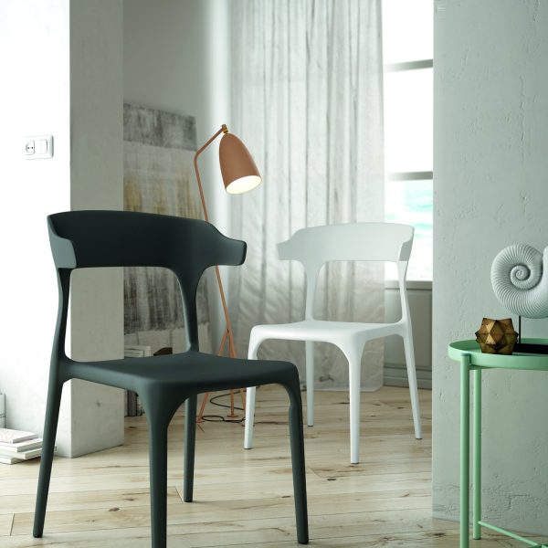 Pack 4 sillas apilables blanco PISA