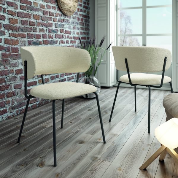 Silla tapizada borrego blanco QUEBEC