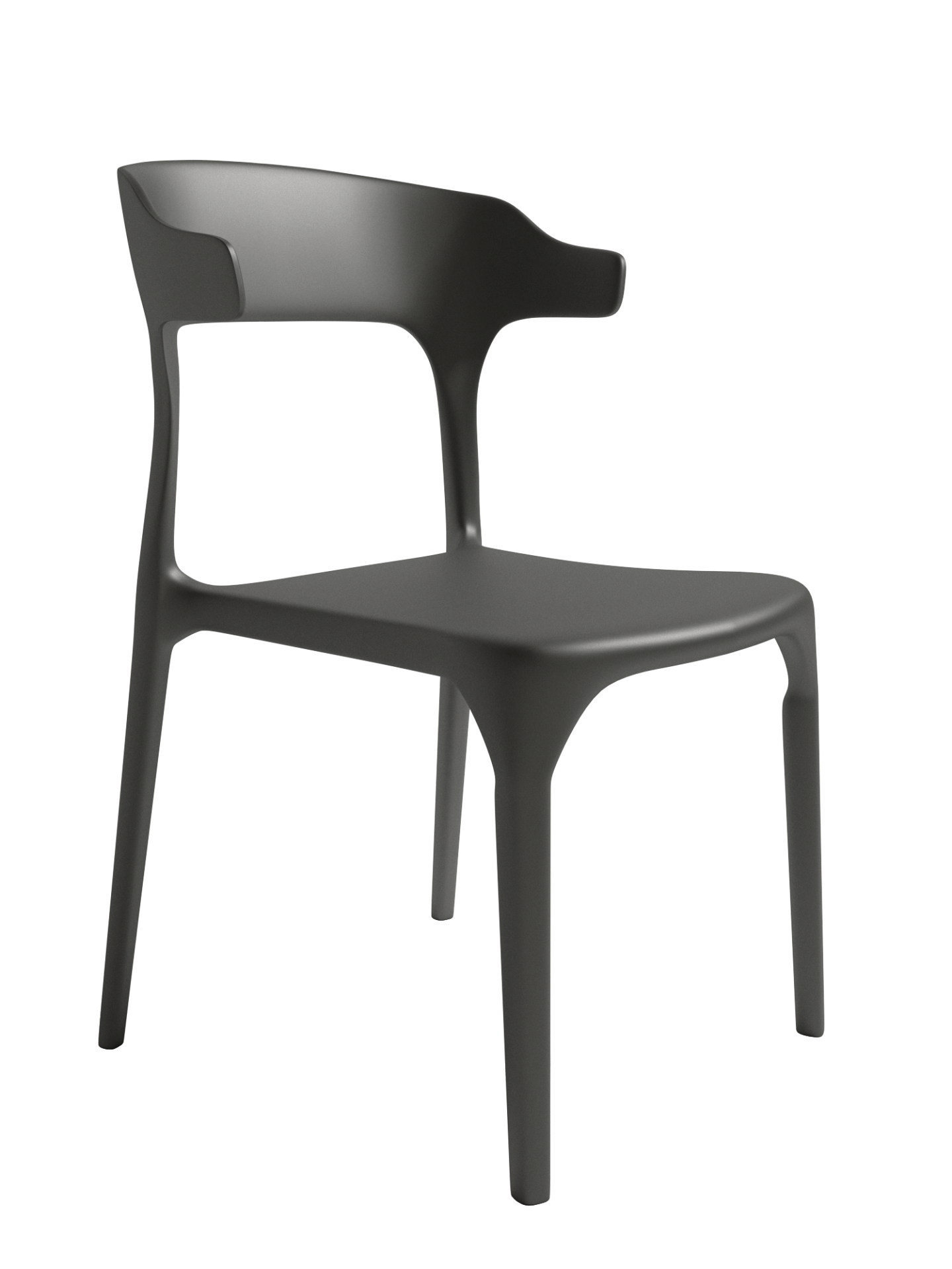 Pack 4 sillas apilables grafito PISA