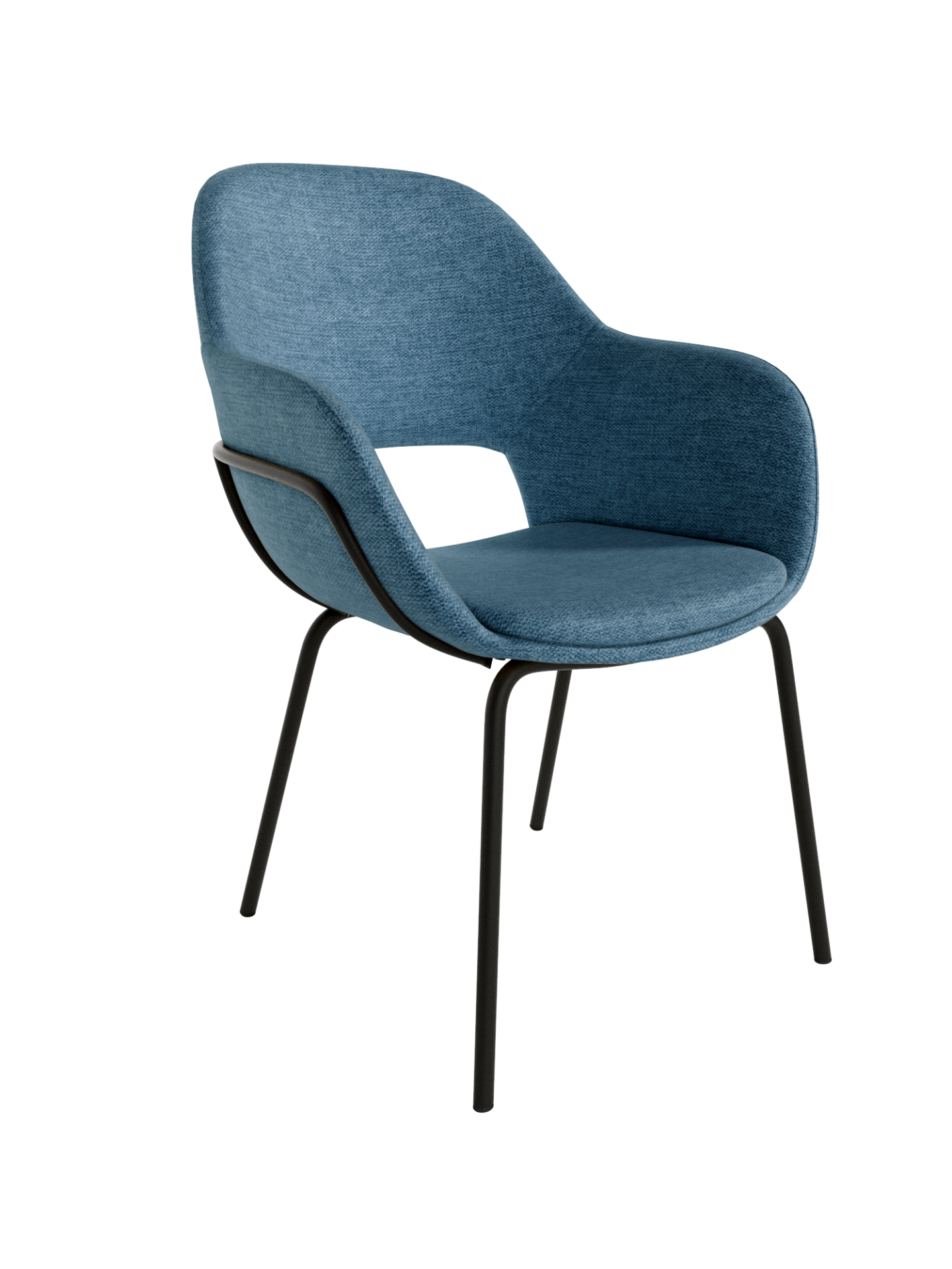 Silla tapizada azul SIDNEY