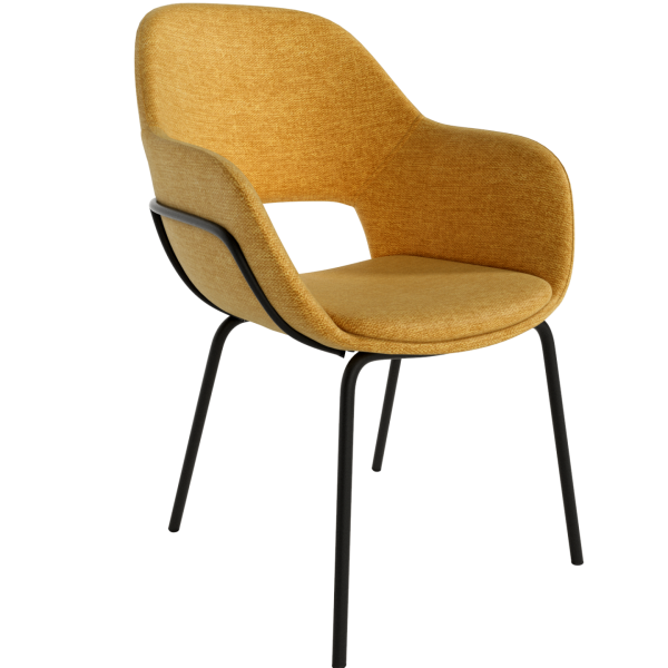 Silla tapizada mostaza SIDNEY