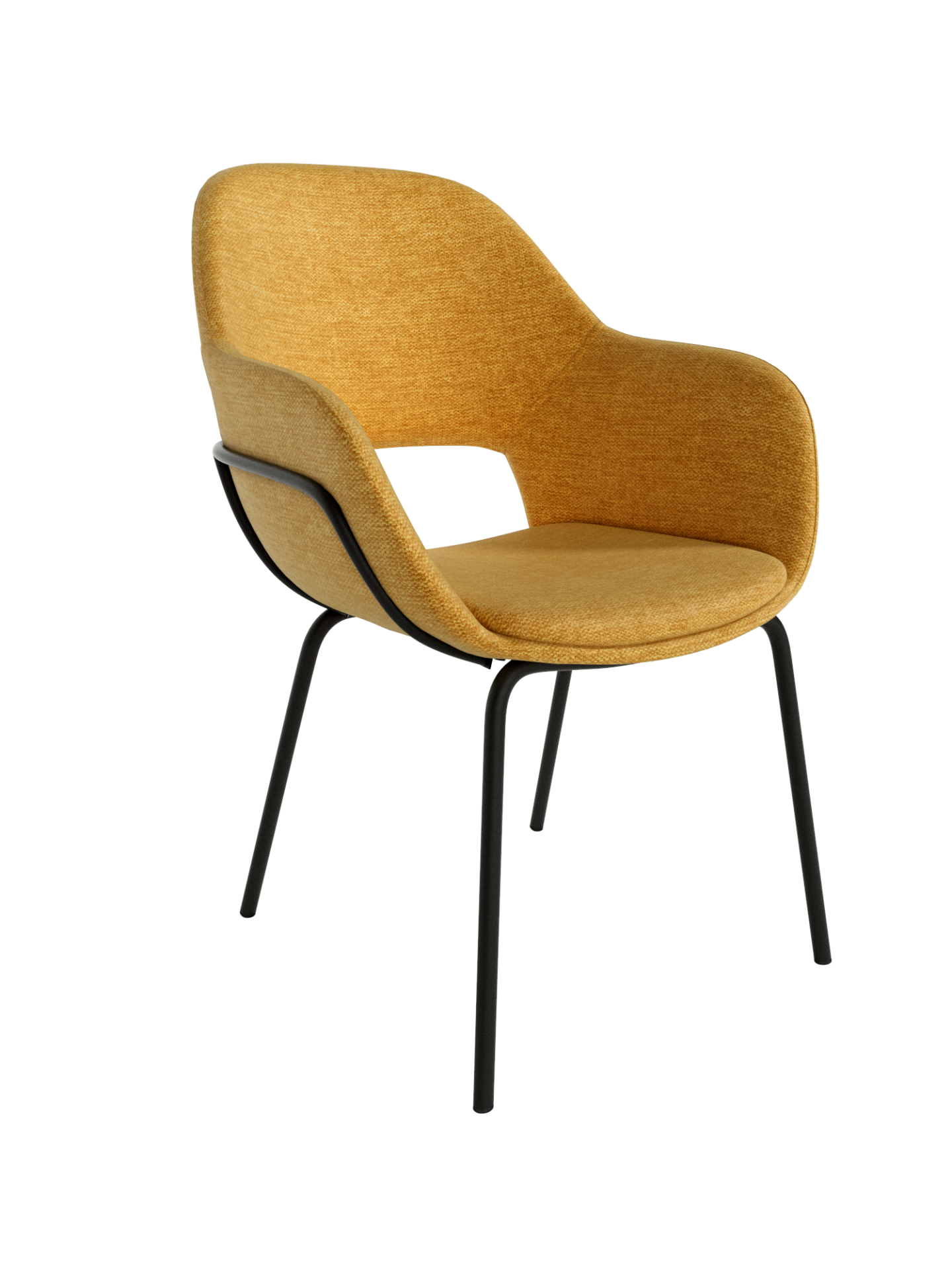 Silla tapizada mostaza SIDNEY