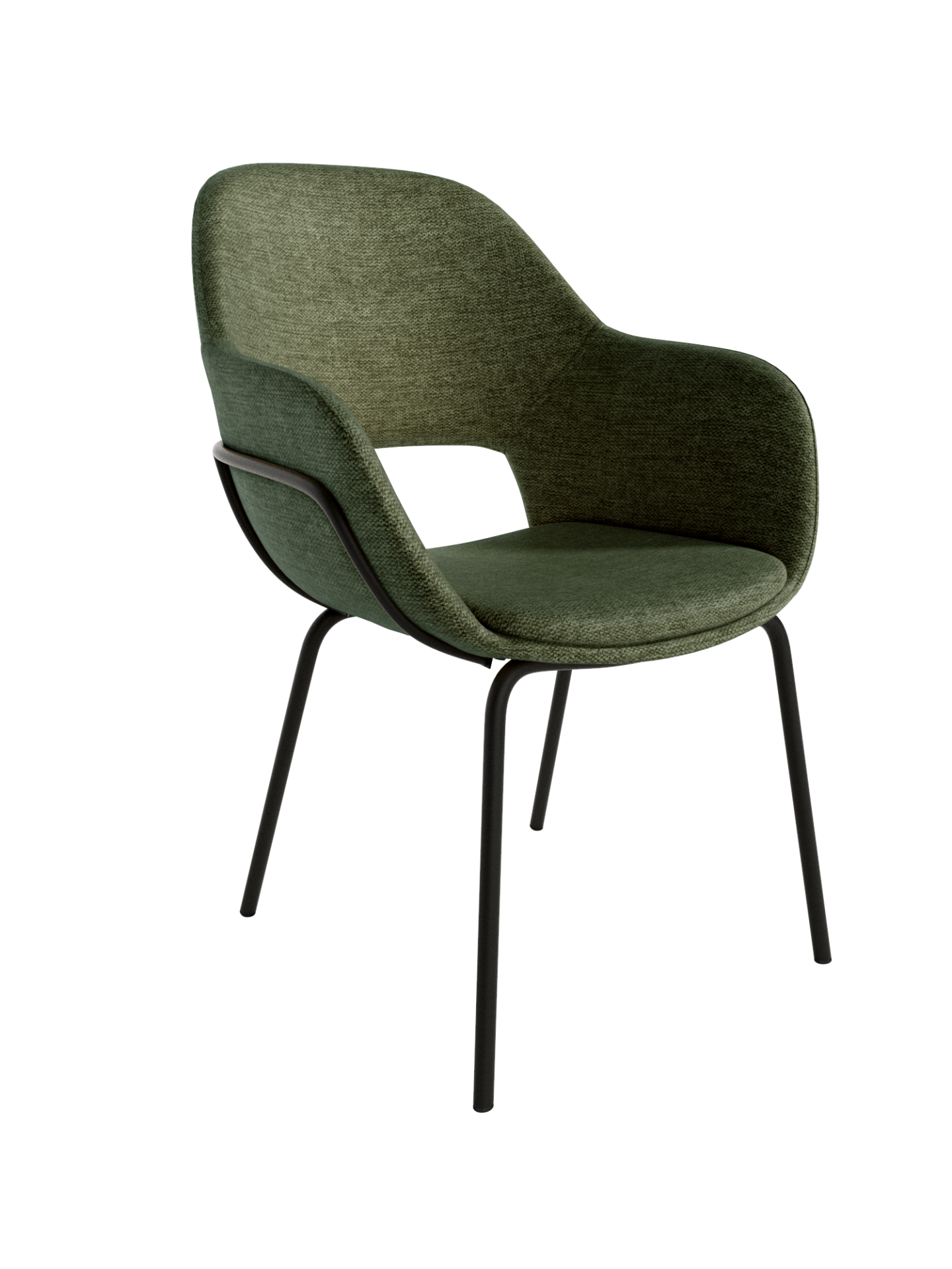 Silla tapizada verde SIDNEY