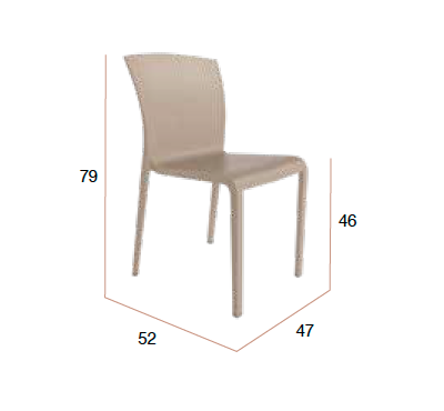 Pack 4 sillas apilables visón LAGOS - Imagen 3