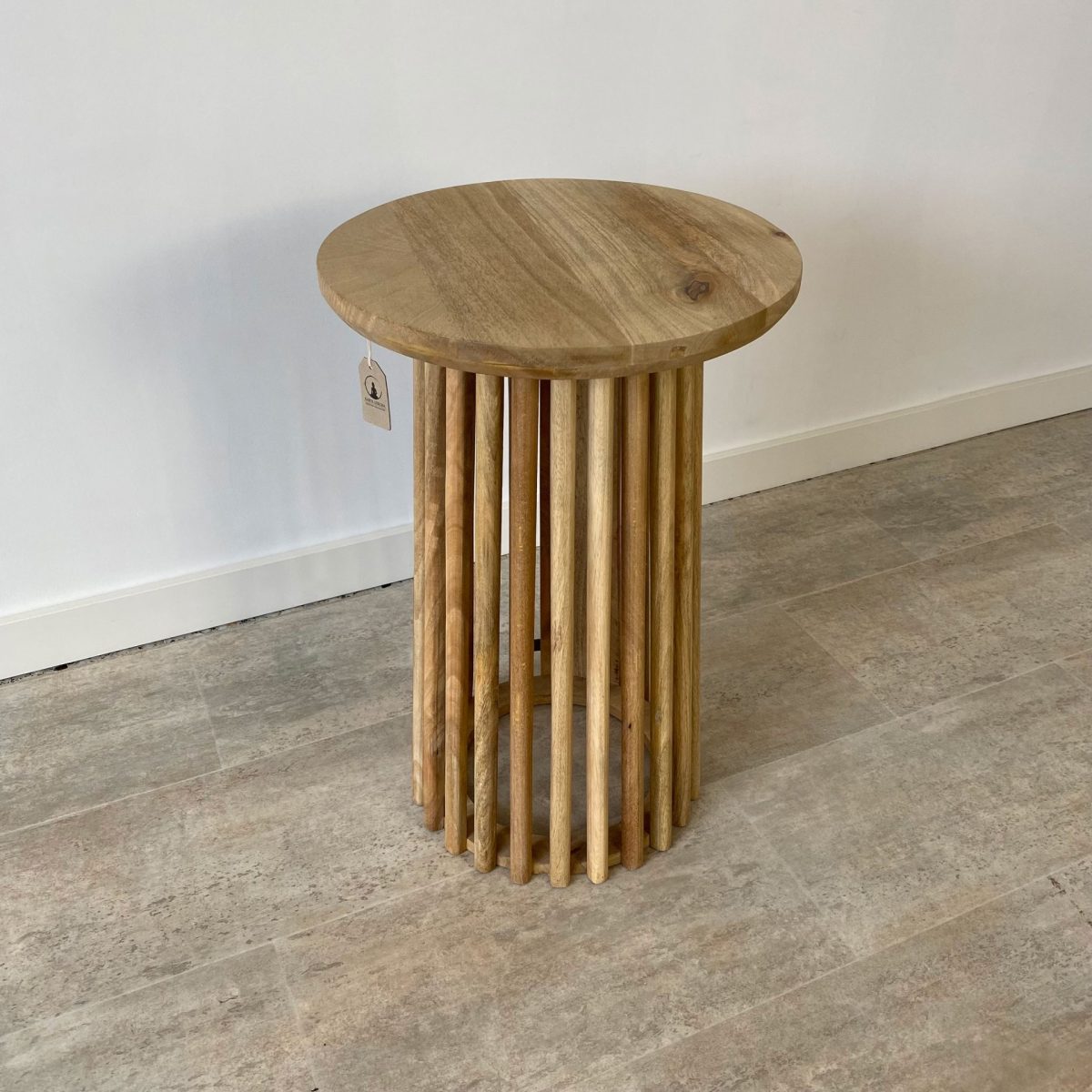 Mesa auxiliar redonda madera mango NATURAL - Imagen 2
