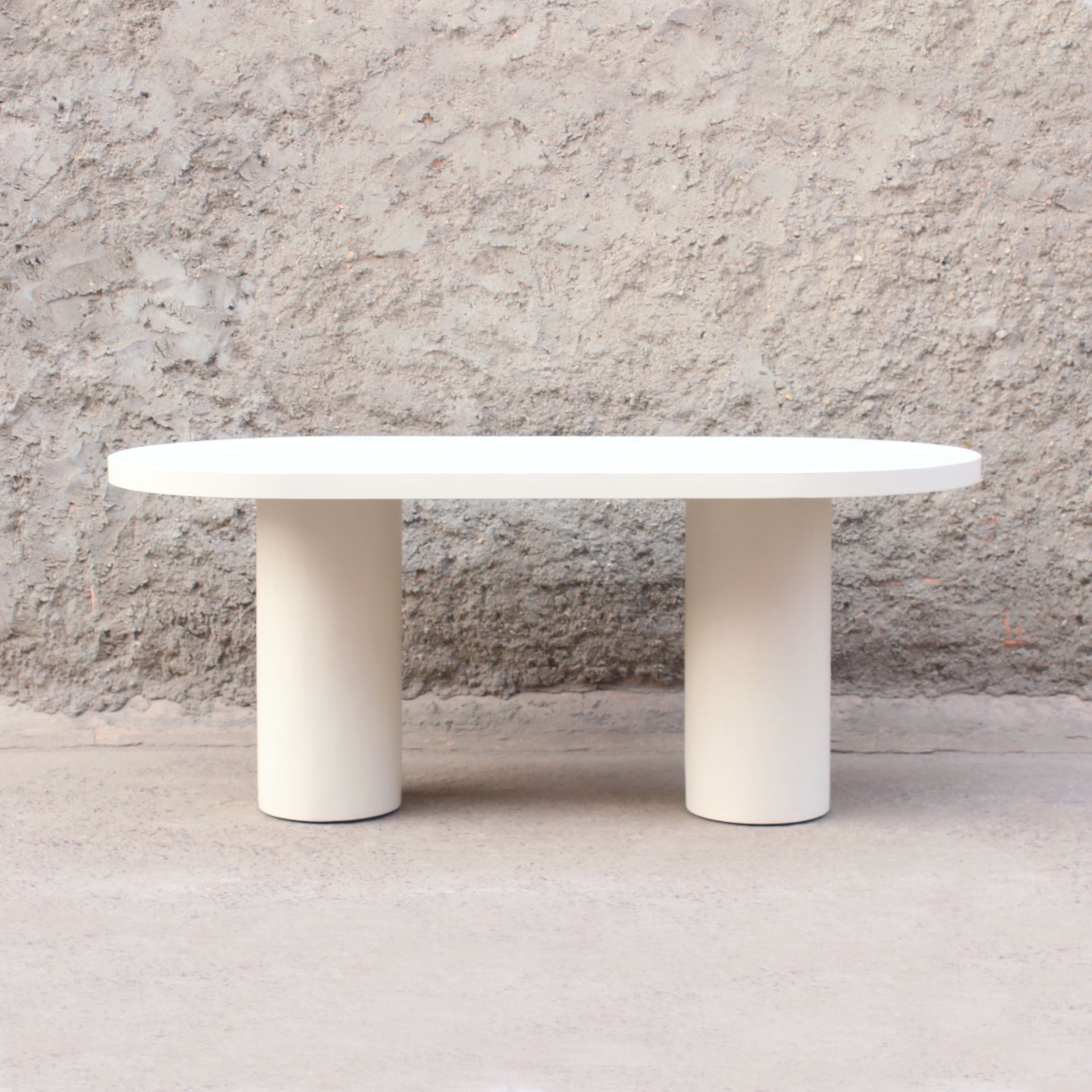 Mesa comedor ovalada efecto cemento IBIZA - Imagen 2