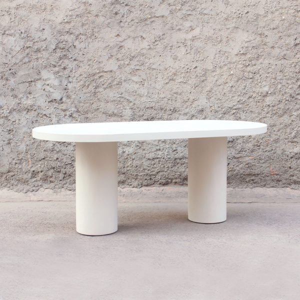 Mesa comedor ovalada efecto cemento IBIZA