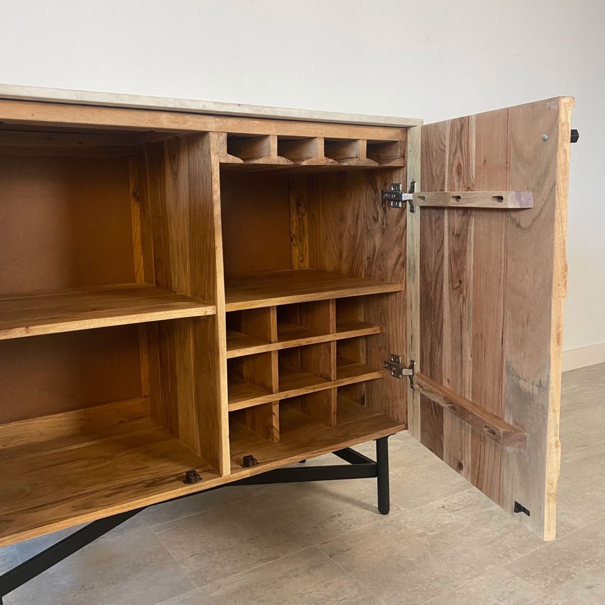 Mueble bar madera acacia WHITE MILAN - Imagen 4