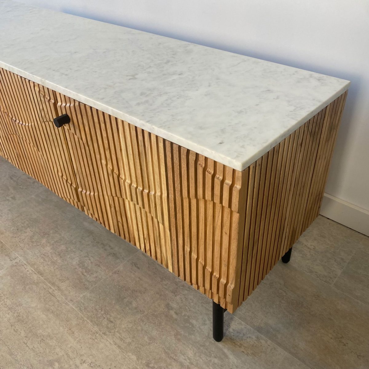 Mueble tv madera acacia WHITE MILAN - Imagen 2