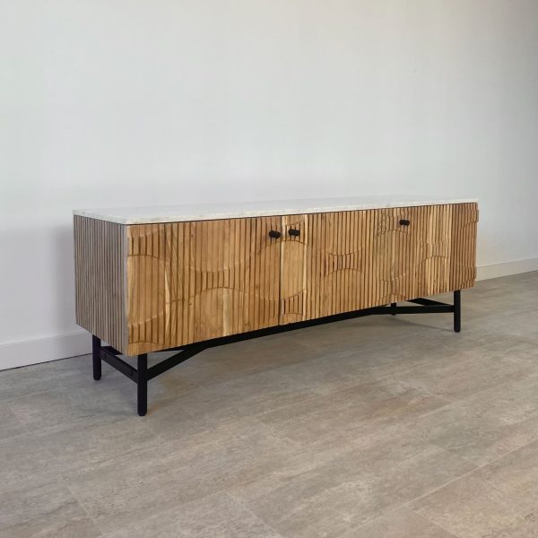 Mueble tv madera acacia WHITE MILAN