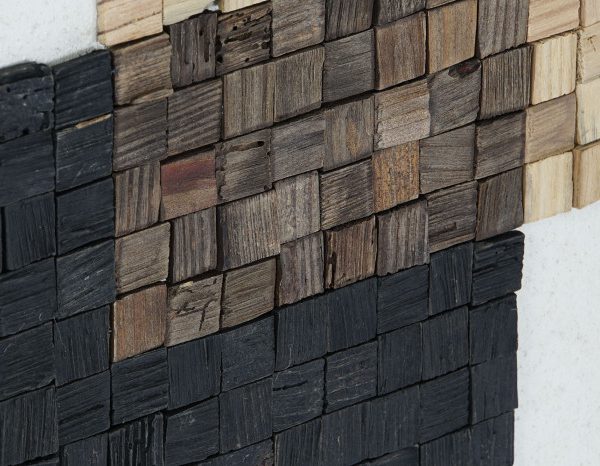 Cuadro madera reciclada rectángulos NATURAL