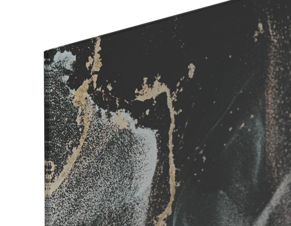 Cuadro cristal templado abstracto negro DORADO