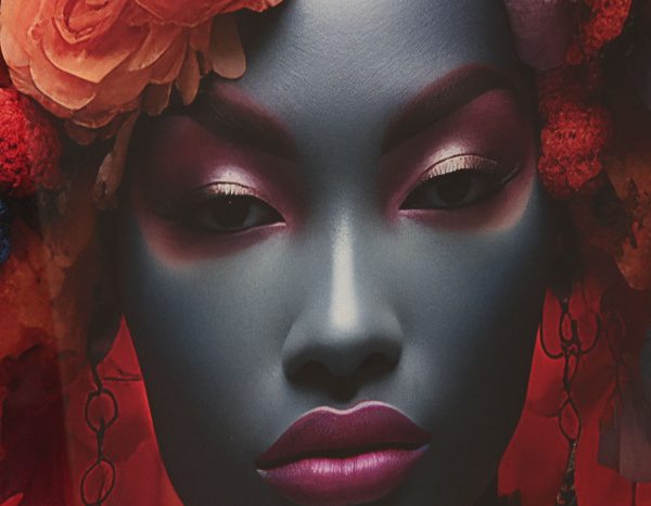 Cuadro cristal templado mujer FLORES