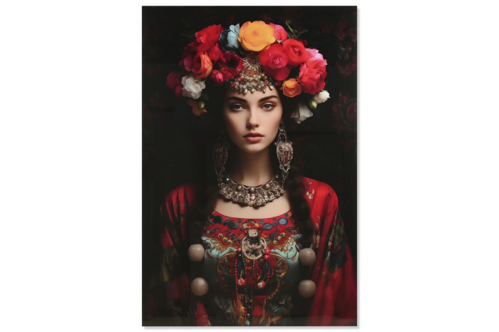 Cuadro cristal templado mujer CORONA