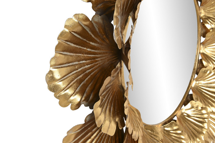Espejo redondo metal dorado HOJAS - Imagen 3