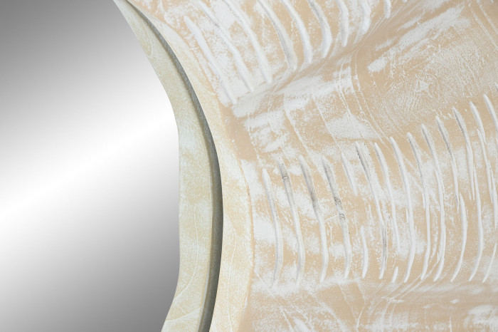 Espejo redondo madera teca blanco DECAPÉ - Imagen 4