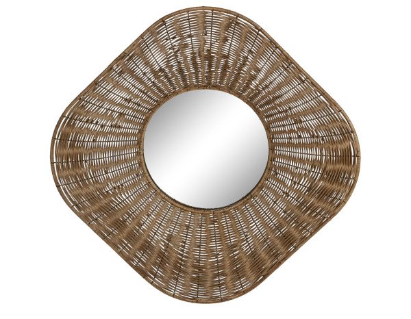 Espejo redondo orgánico ratán FLOR