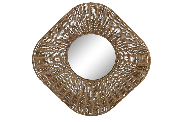 Espejo redondo orgánico ratán FLOR