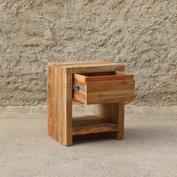 mesita noche cajón madera
