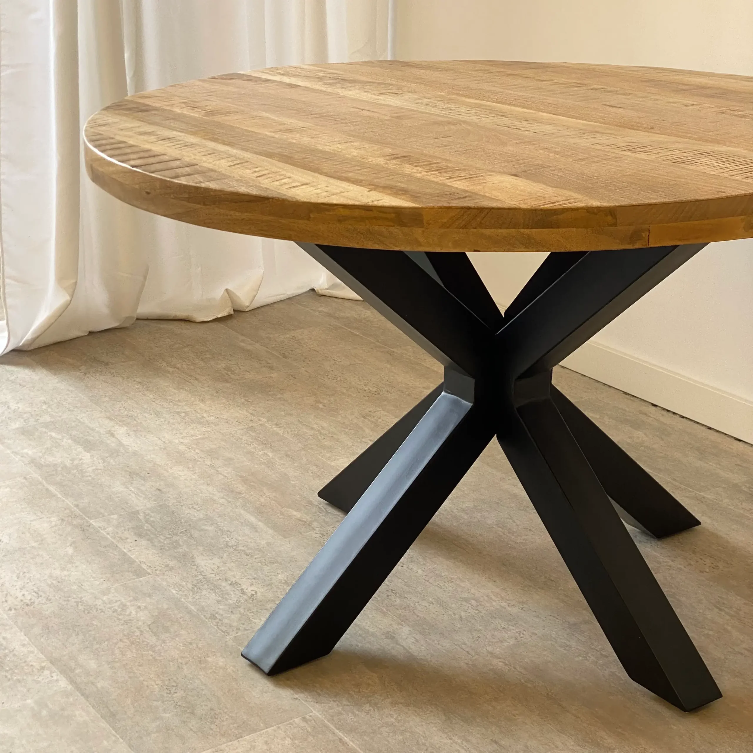 Mesa comedor redonda 140cm metal madera MANGO - Imagen 5