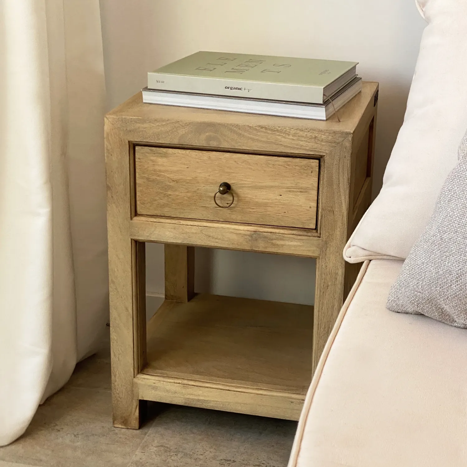 mesita noche cajón mango rustic