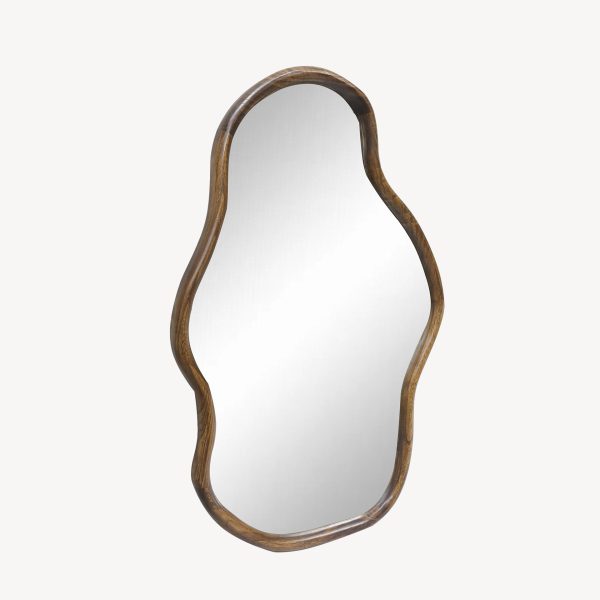 Espejo irregular madera nogal