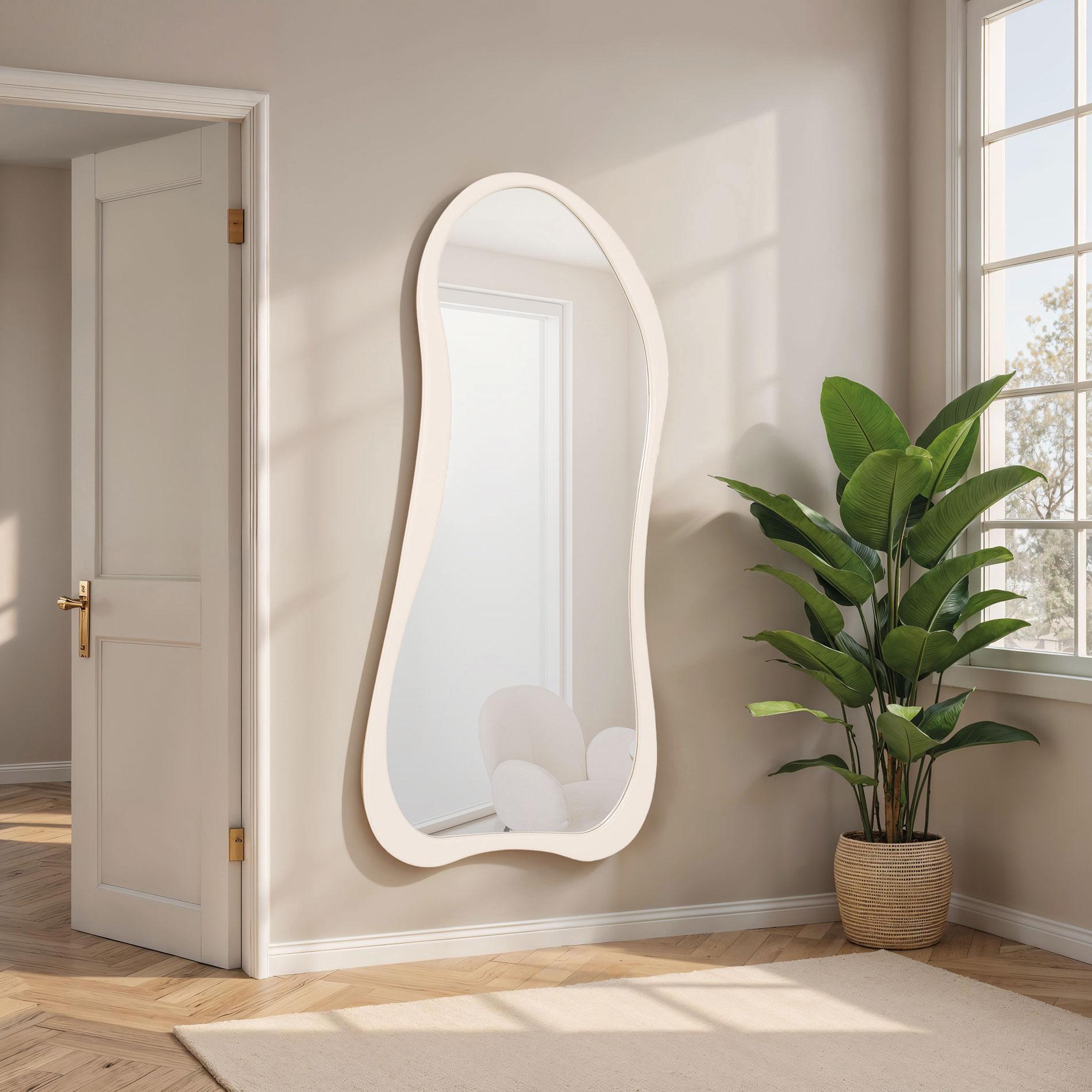 espejo grande blanco hueso