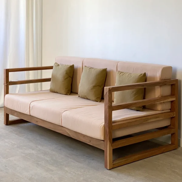 Sofá 3 plazas jardín madera acacia FORMENTERA