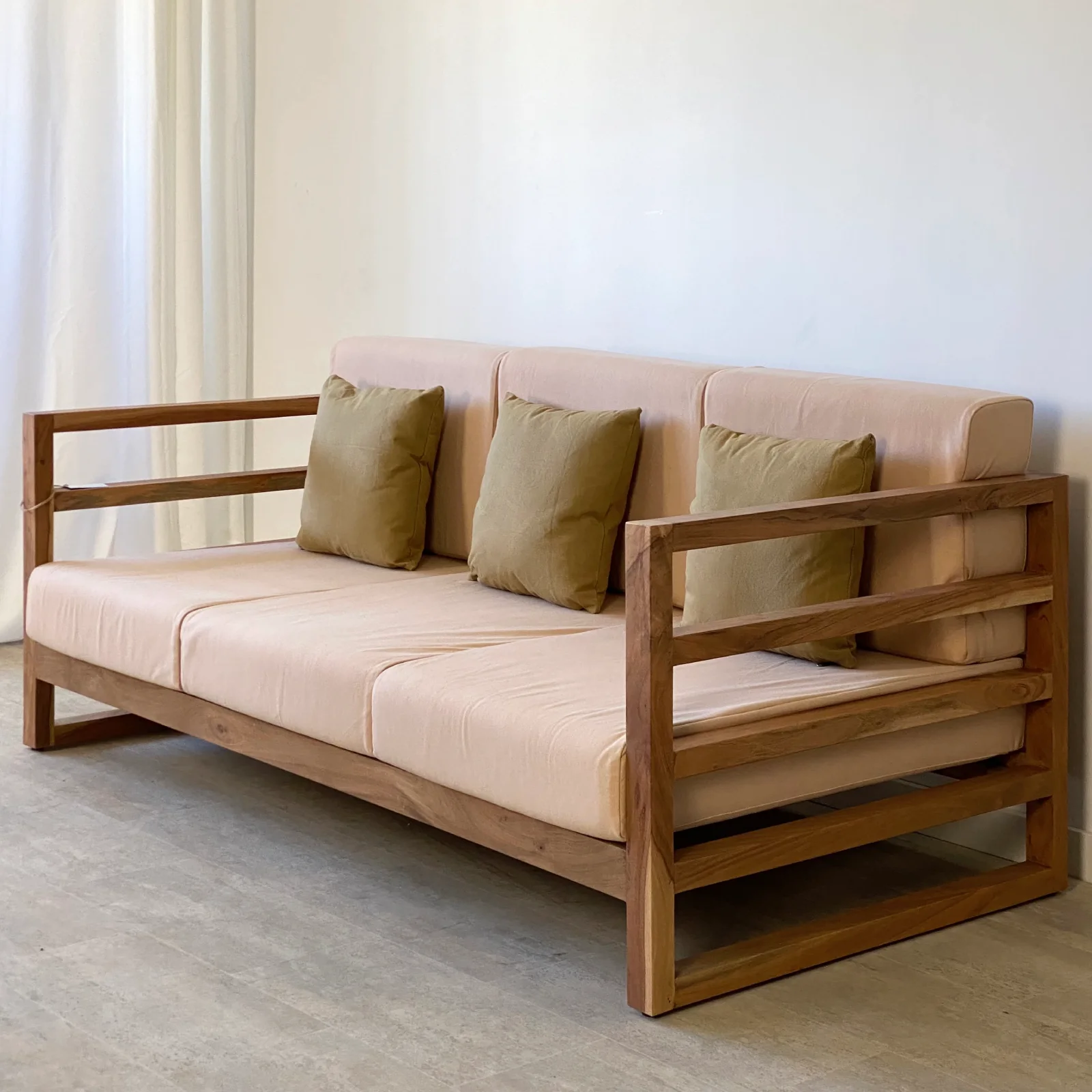 Sofá 3 plazas jardín madera acacia FORMENTERA