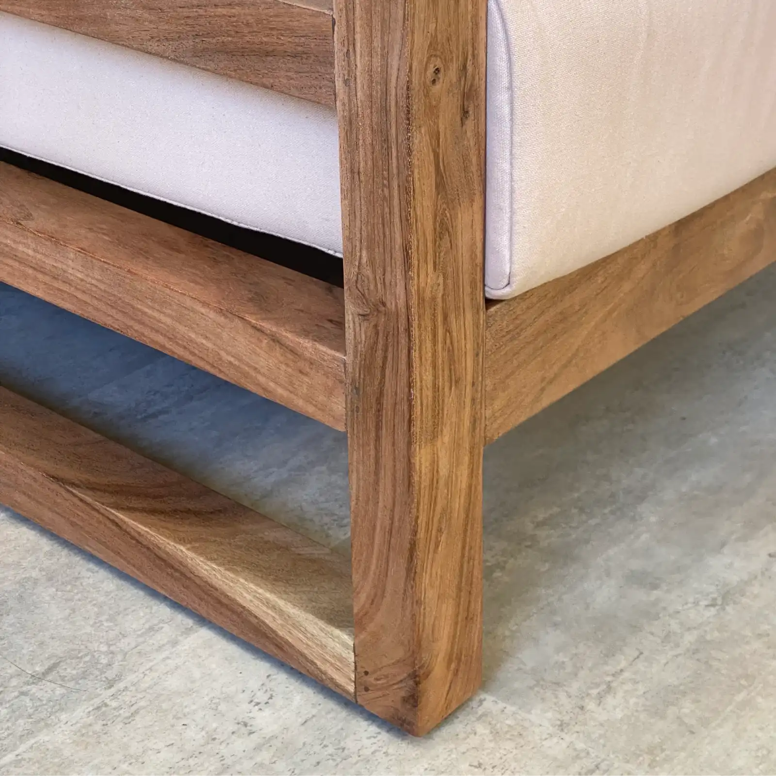 Sofá 3 plazas jardín madera acacia FORMENTERA - Imagen 7