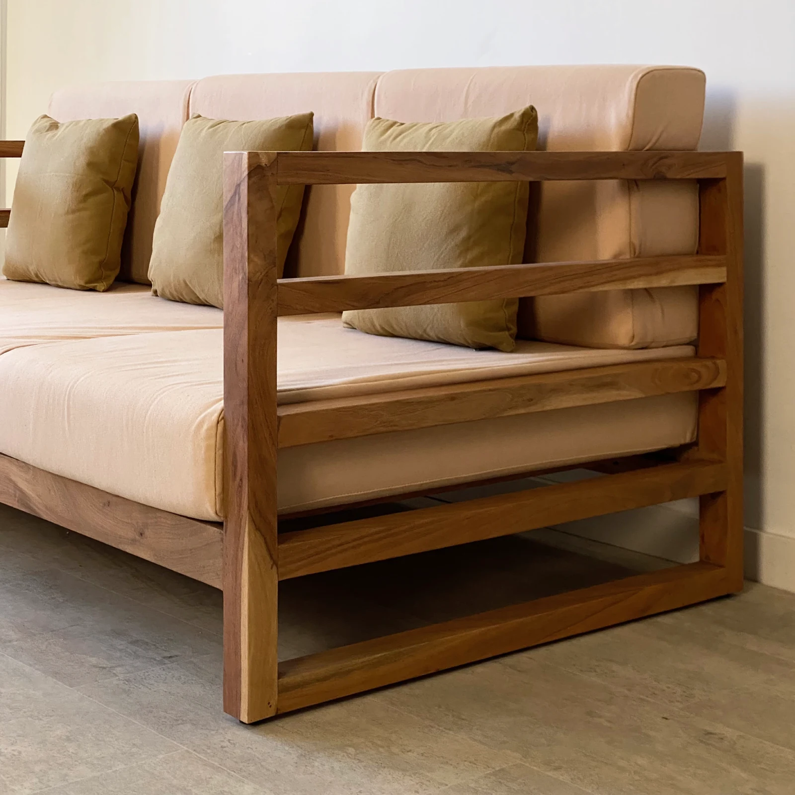 Sofá 3 plazas jardín madera acacia FORMENTERA - Imagen 8