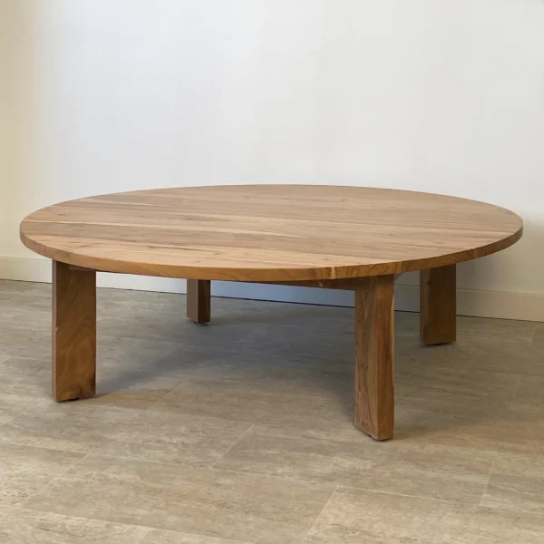 Mesa centro redonda jardín madera acacia ALTEA