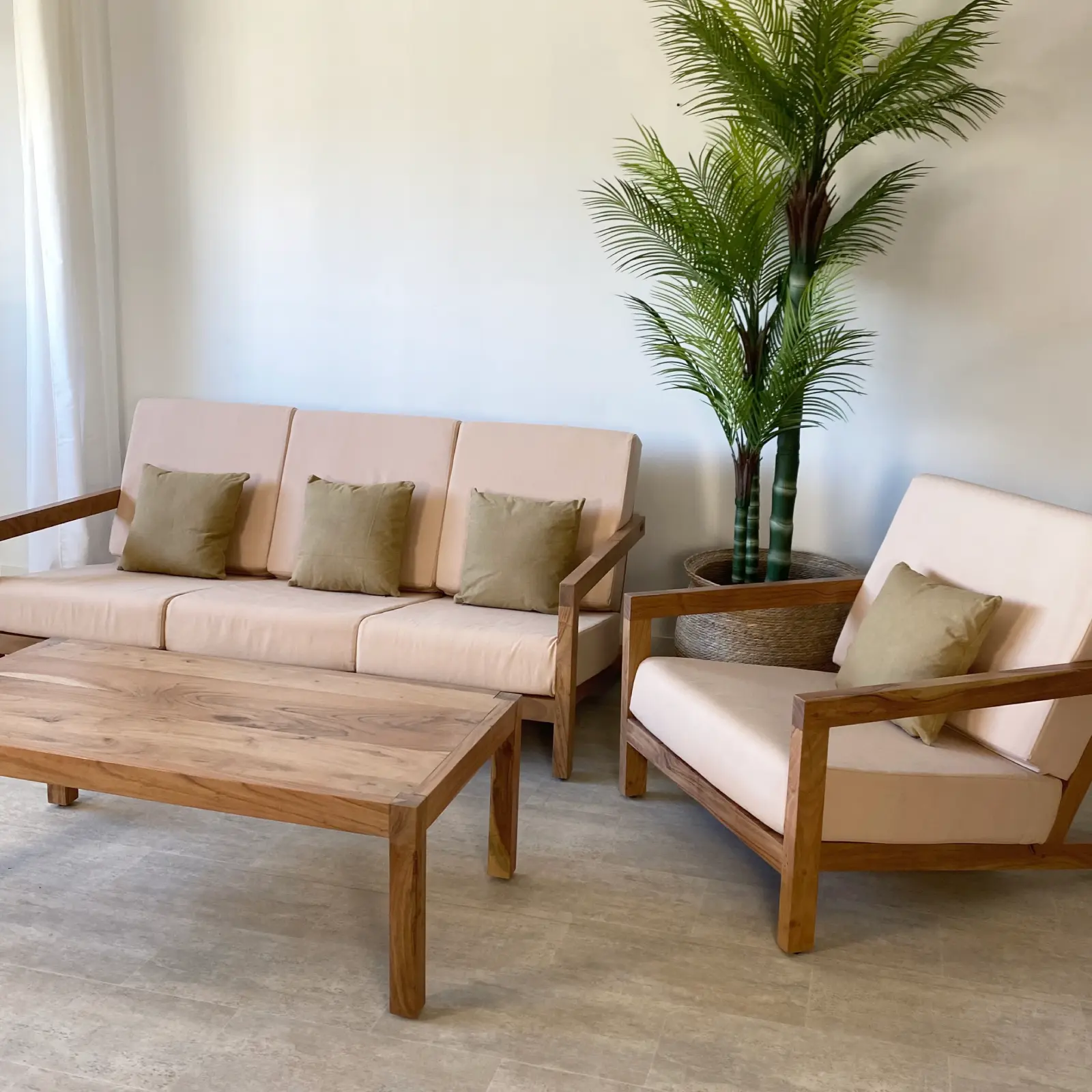 Sofá 3 plazas jardín madera acacia BALI - Imagen 7