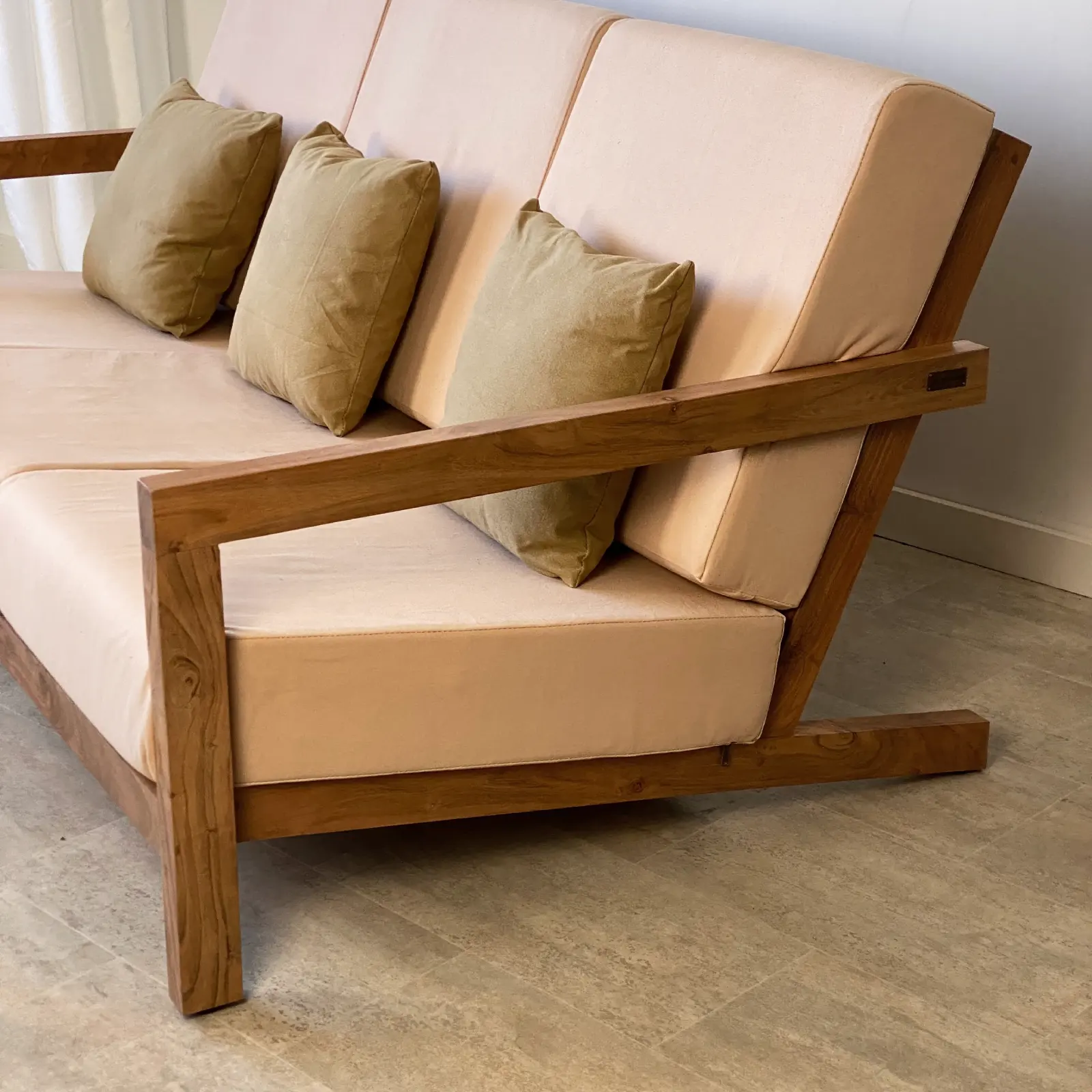 Sofá 3 plazas jardín madera acacia BALI - Imagen 2