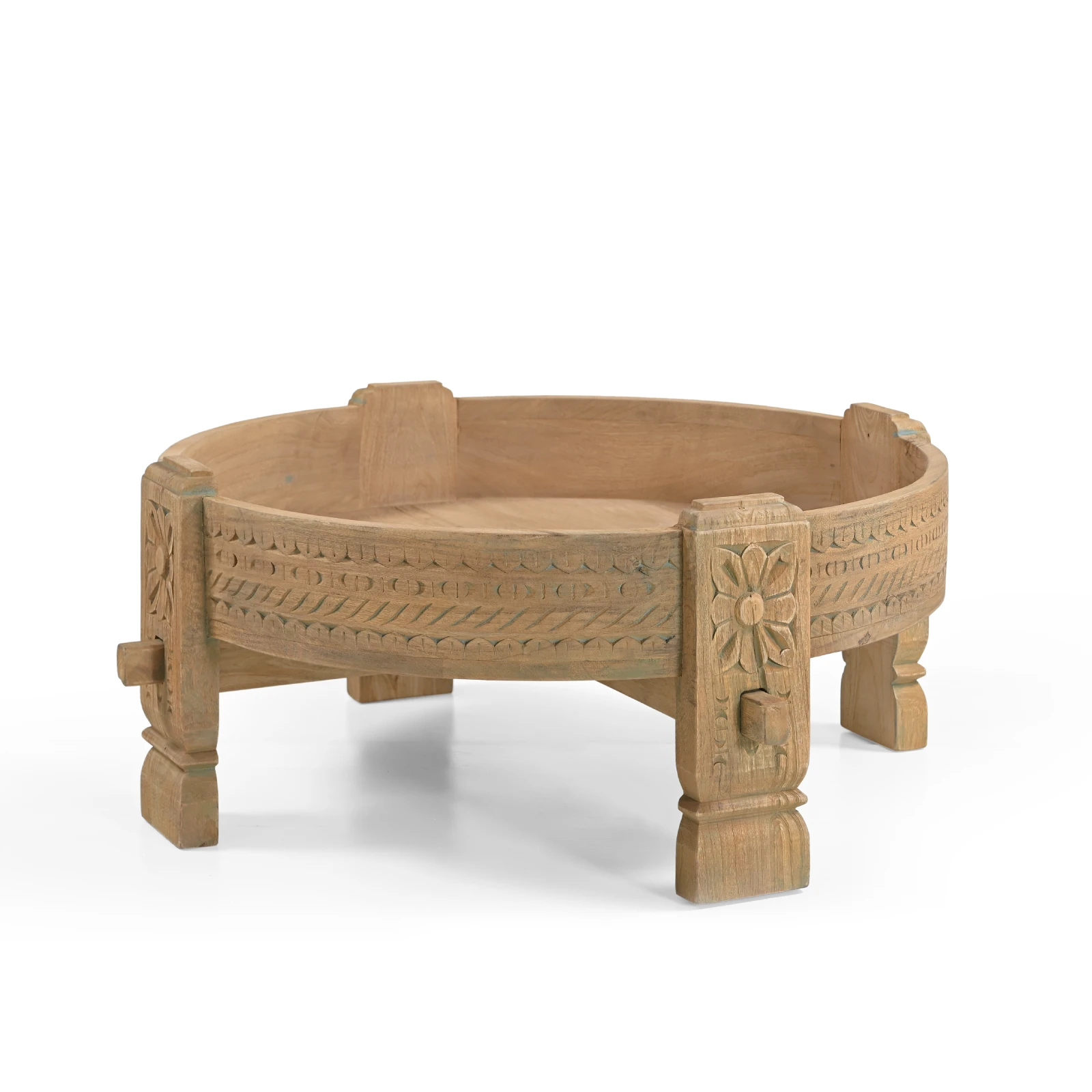 Mesa centro redonda madera mango ANTIC